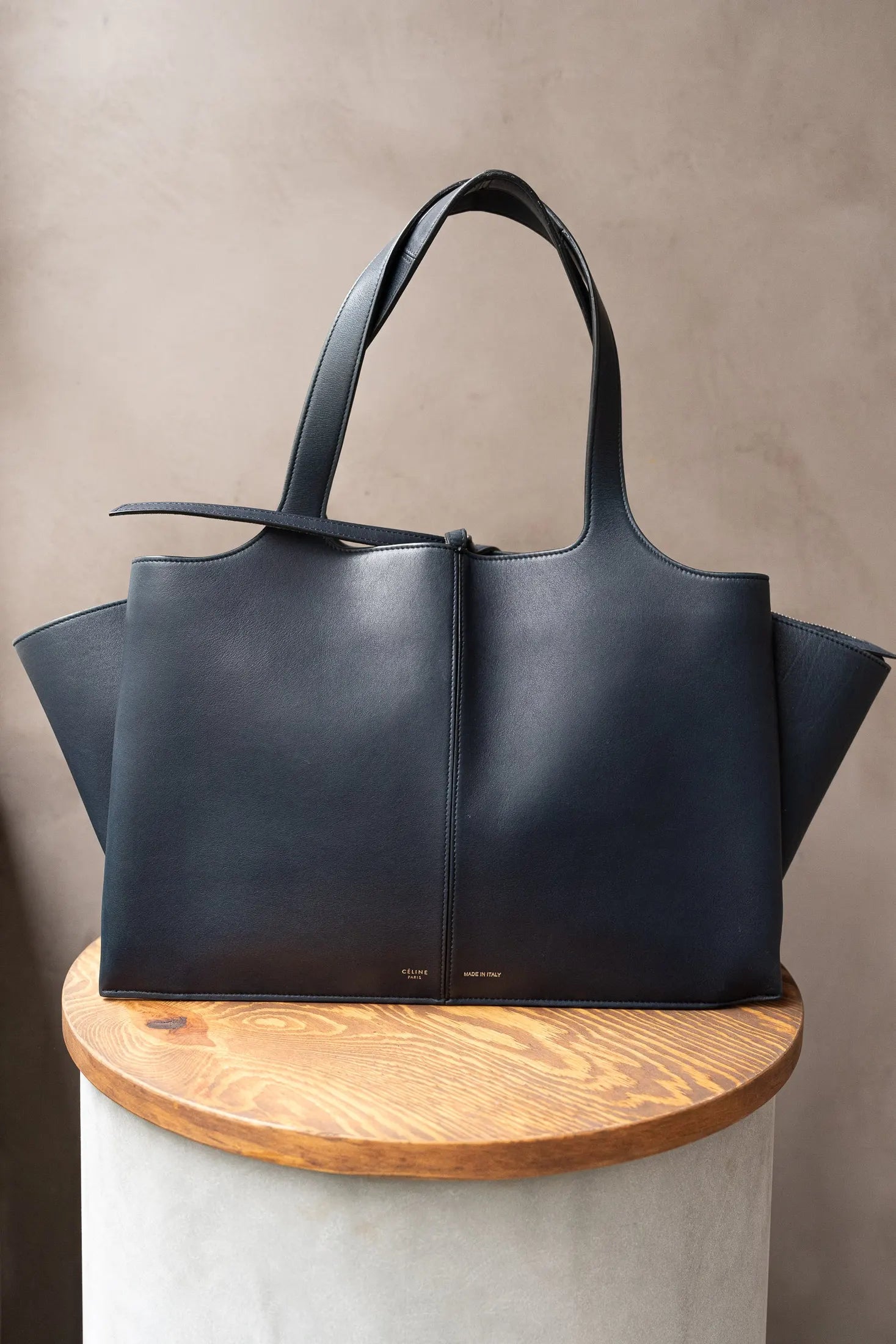 Celine Blue Trifold Top Handle Bag