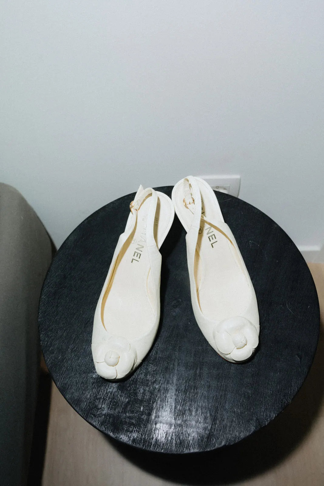 Chanel Cream Pumps with Camellia Flower - Main Image