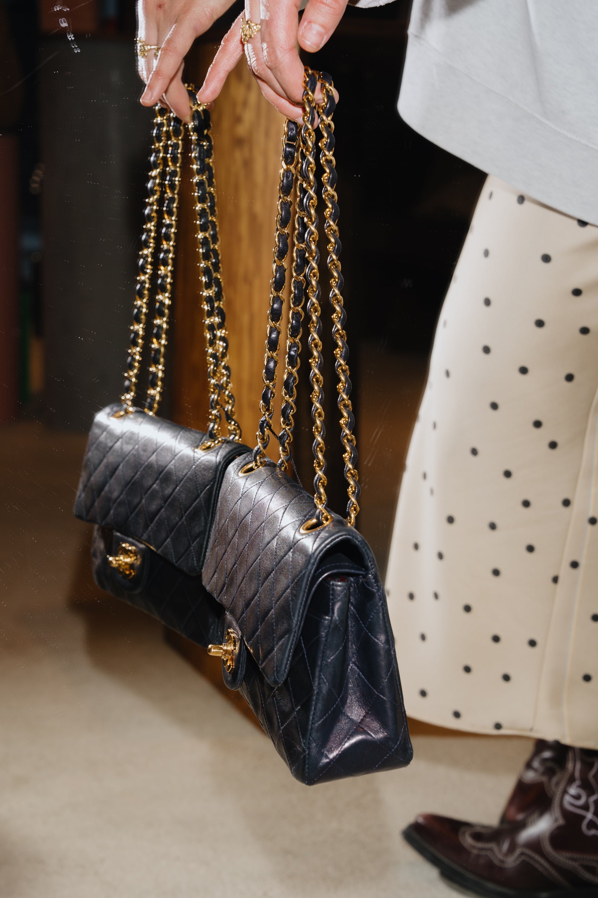 Chanel Vintage Blue Lambskin Small Classic Flap Bag 1991–1994