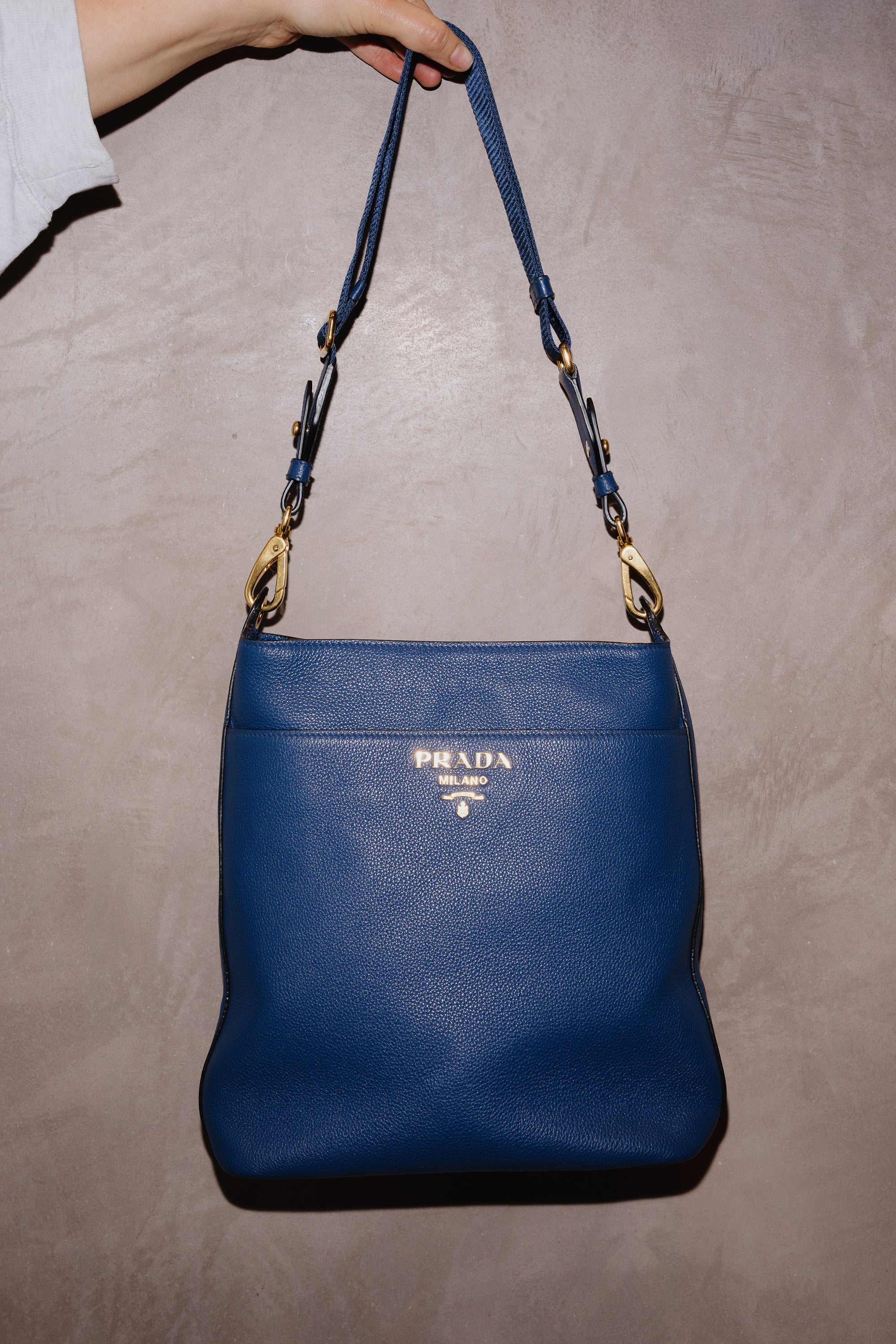 Prada Blue Leather Crossbody Bag