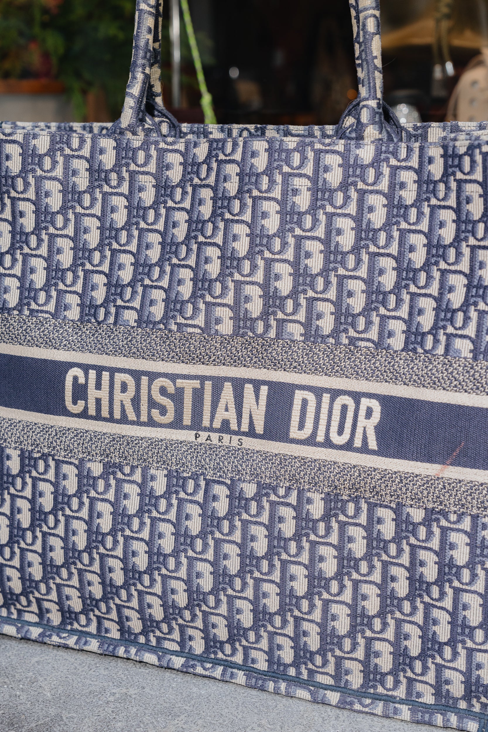 Christian Dior Blue Oblique Large Book Tote