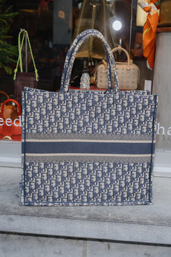 Christian Dior Blue Oblique Large Book Tote