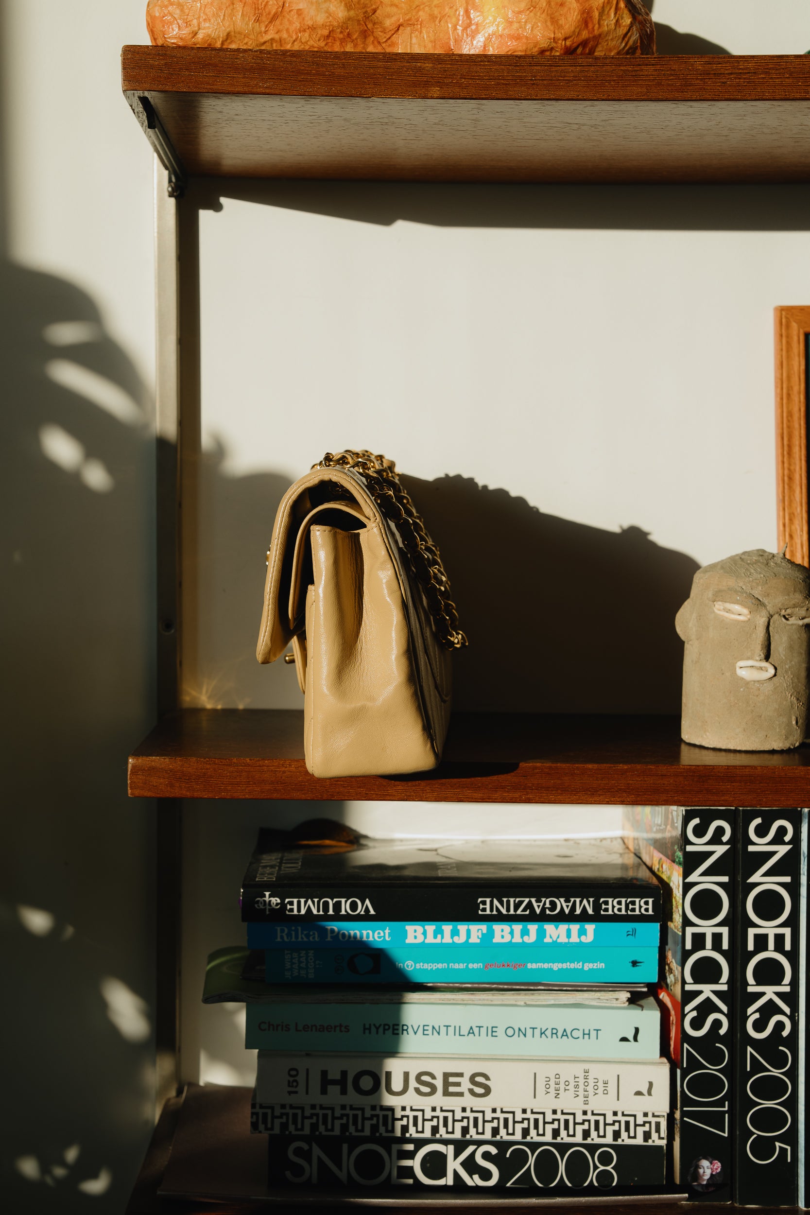 Chanel Vintage Medium Beige Chevron Bag – 1991