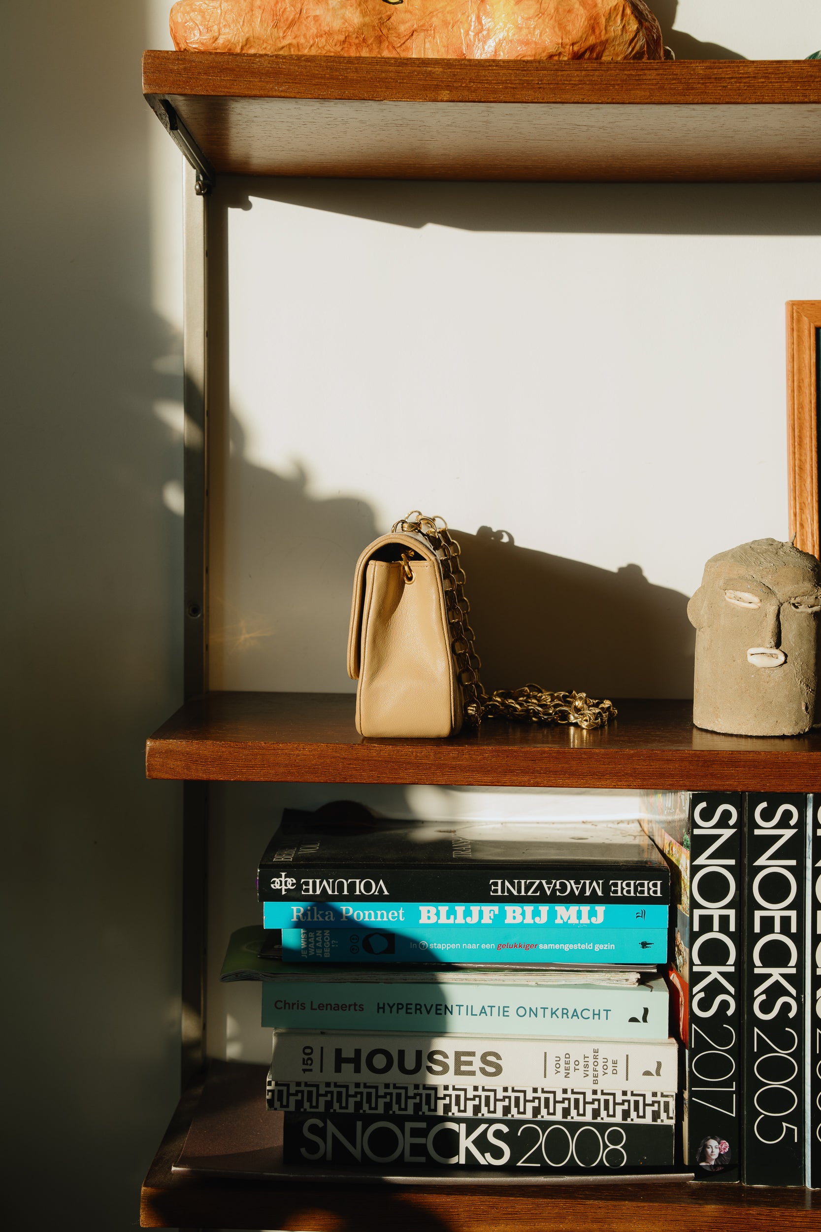 Chanel Vintage Mini Beige Lambskin with Bijoux Chain 1989