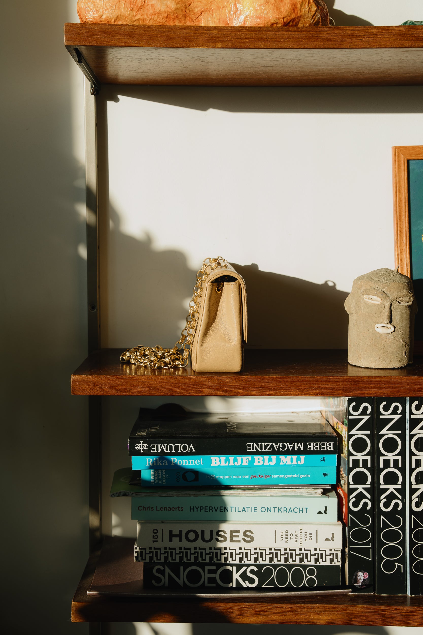 Chanel Vintage Mini Beige Lambskin with Bijoux Chain 1989