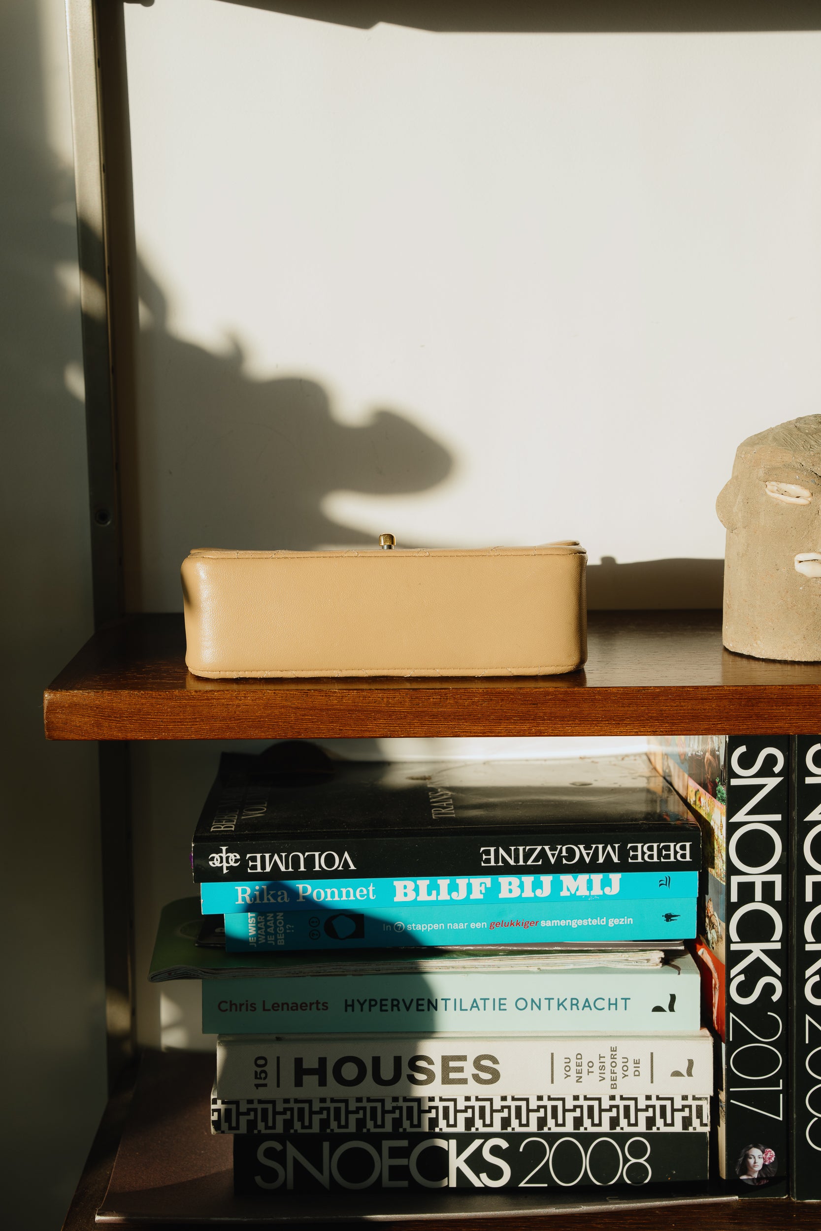 Chanel Vintage Mini Beige Lambskin with Bijoux Chain 1989