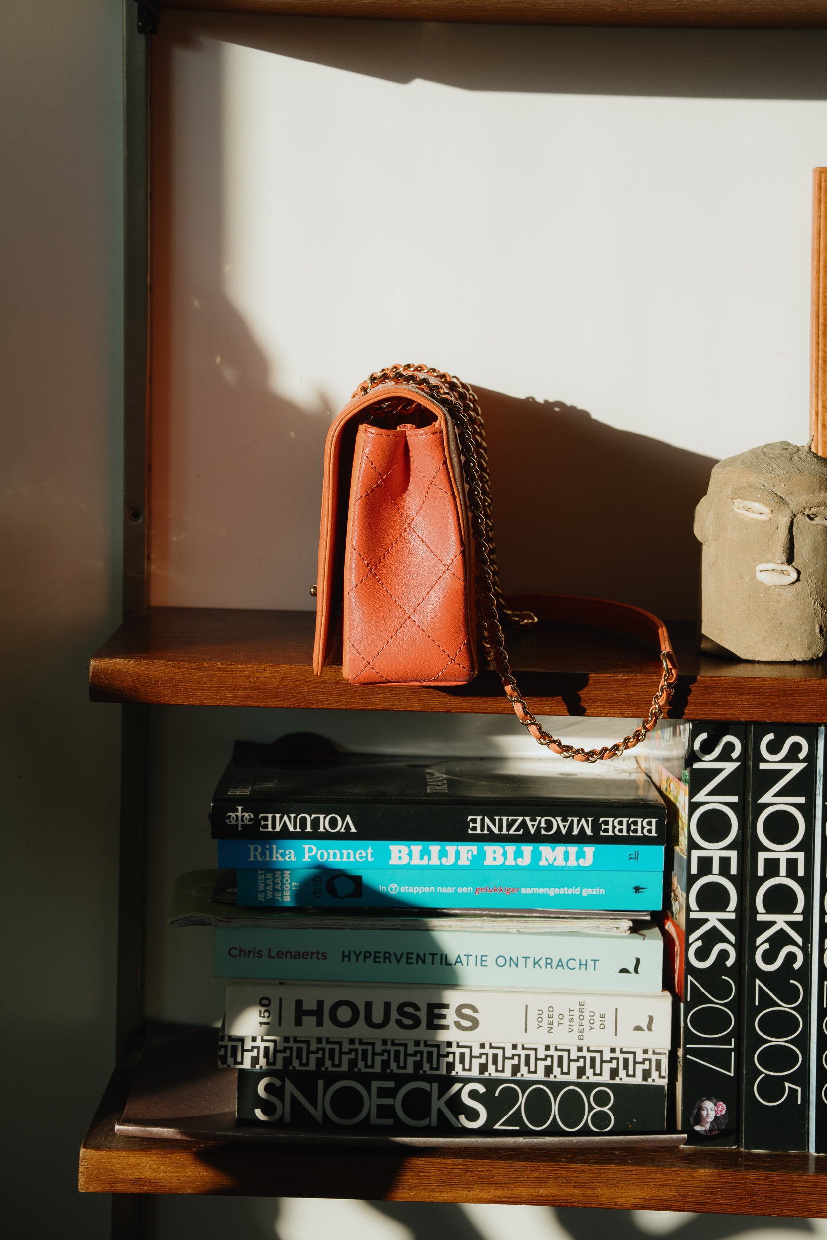 Chanel Medium Lambskin Crossover – Orange-Pink 2017