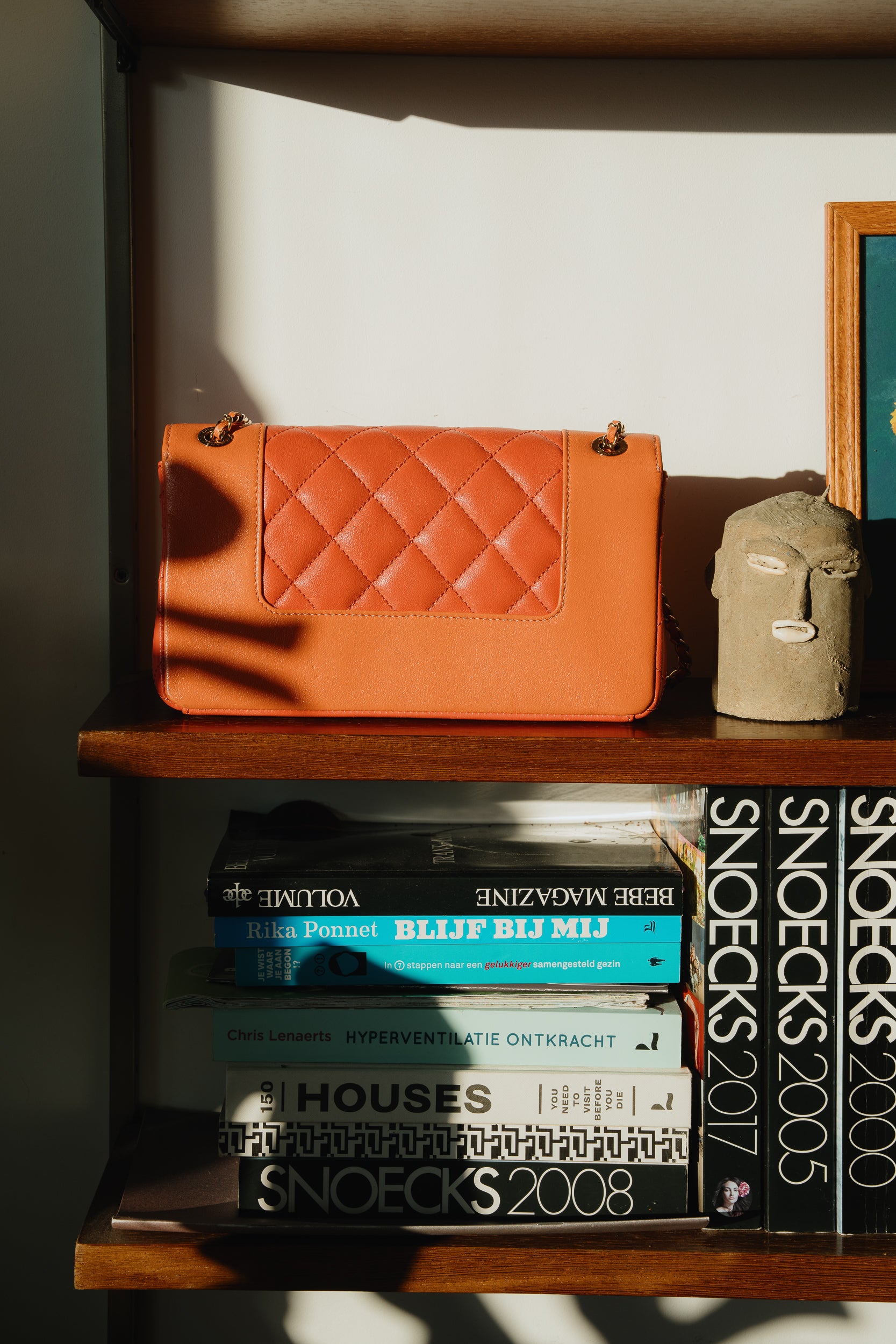 Chanel Medium Lambskin Crossover – Orange-Pink 2017