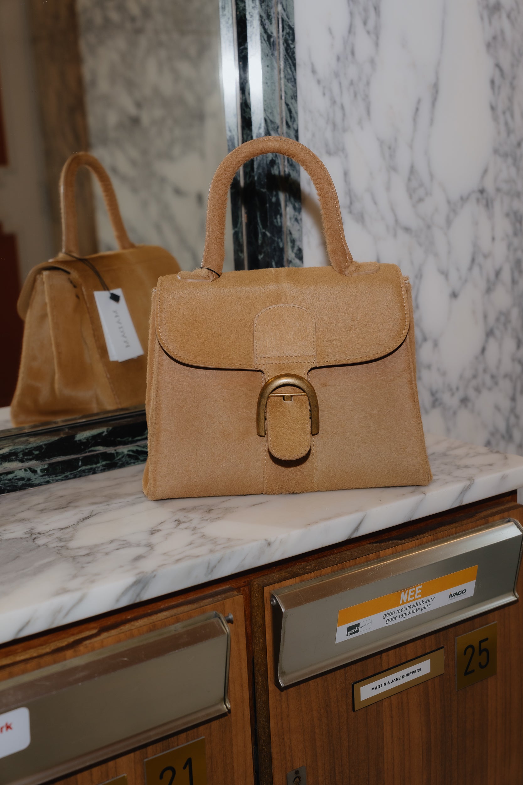 Delvaux Brillant PM – Beige Ponyhair