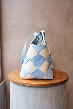 Loewe Gingham Woven Leather Basket Bag