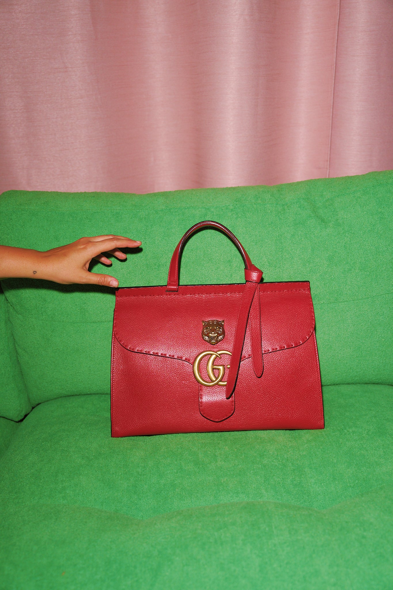 Gucci Marmont Animalier Top Handle