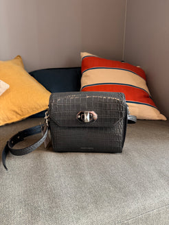 Alexander McQueen Embossed Croc Box Bag