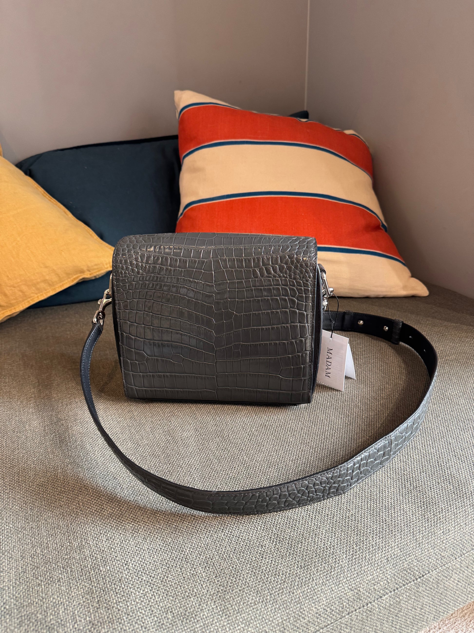 Alexander McQueen Embossed Croc Box Bag