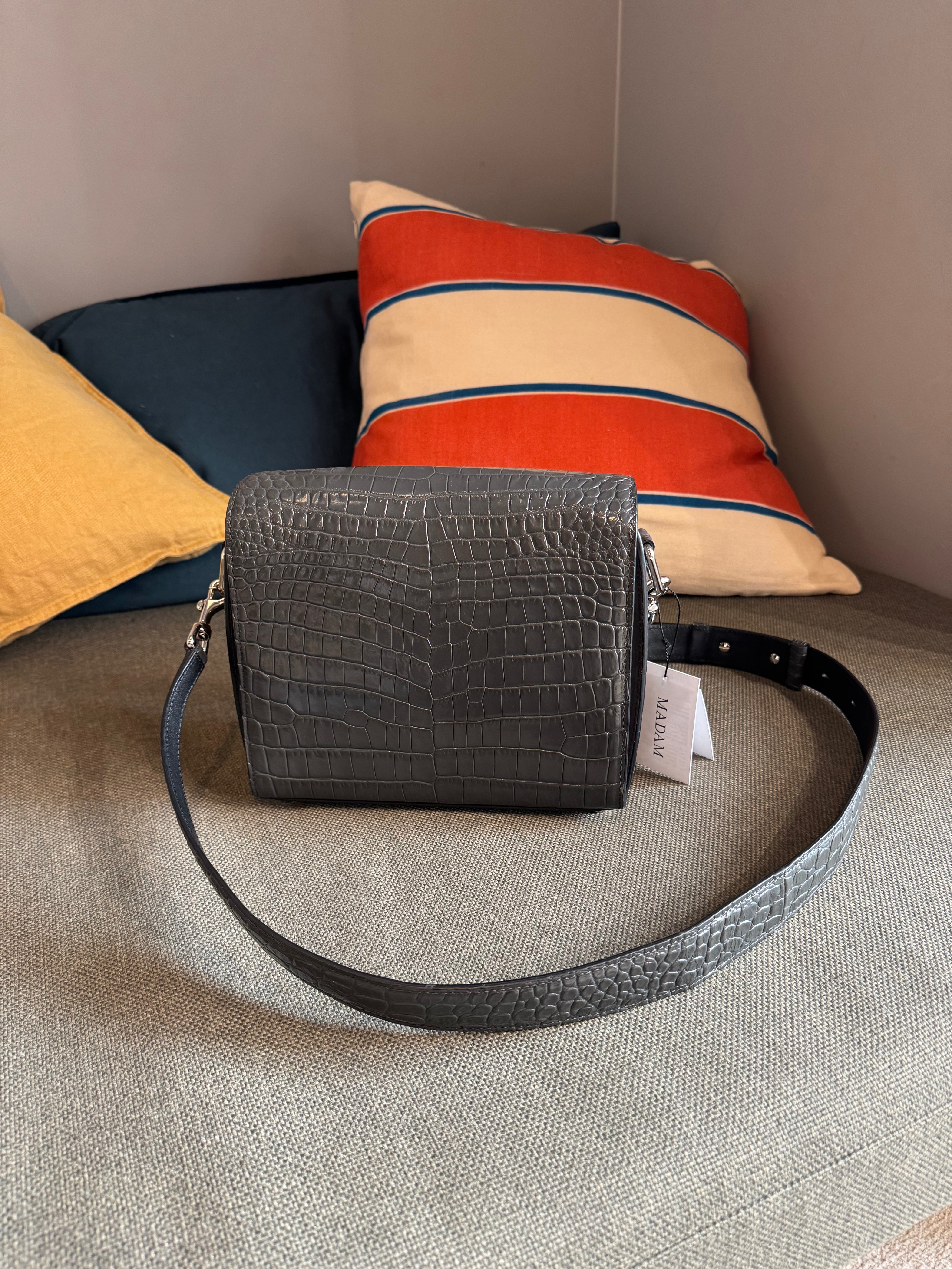 Alexander McQueen Embossed Croc Box Bag