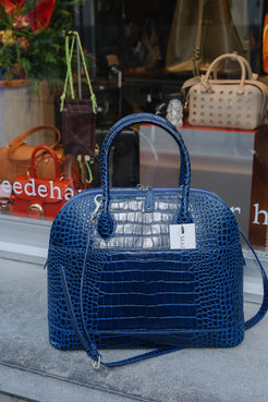 Balenciaga Blue Embossed Croco Bag