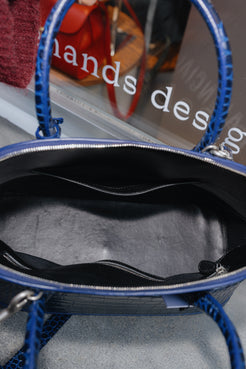 Balenciaga Blue Embossed Croco Bag