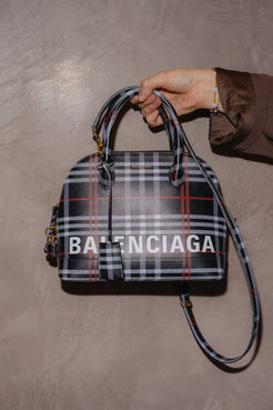 Balenciaga Plaid Medium Ville Bag