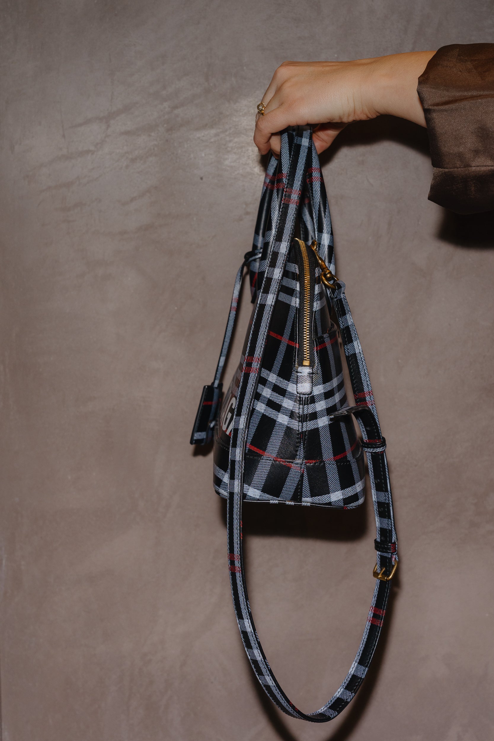 Balenciaga Plaid Medium Ville Bag