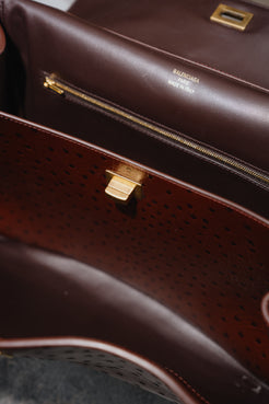 Balenciaga Rodeo Medium Ostrich-Embossed Bag