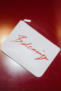 Balenciaga white clutch