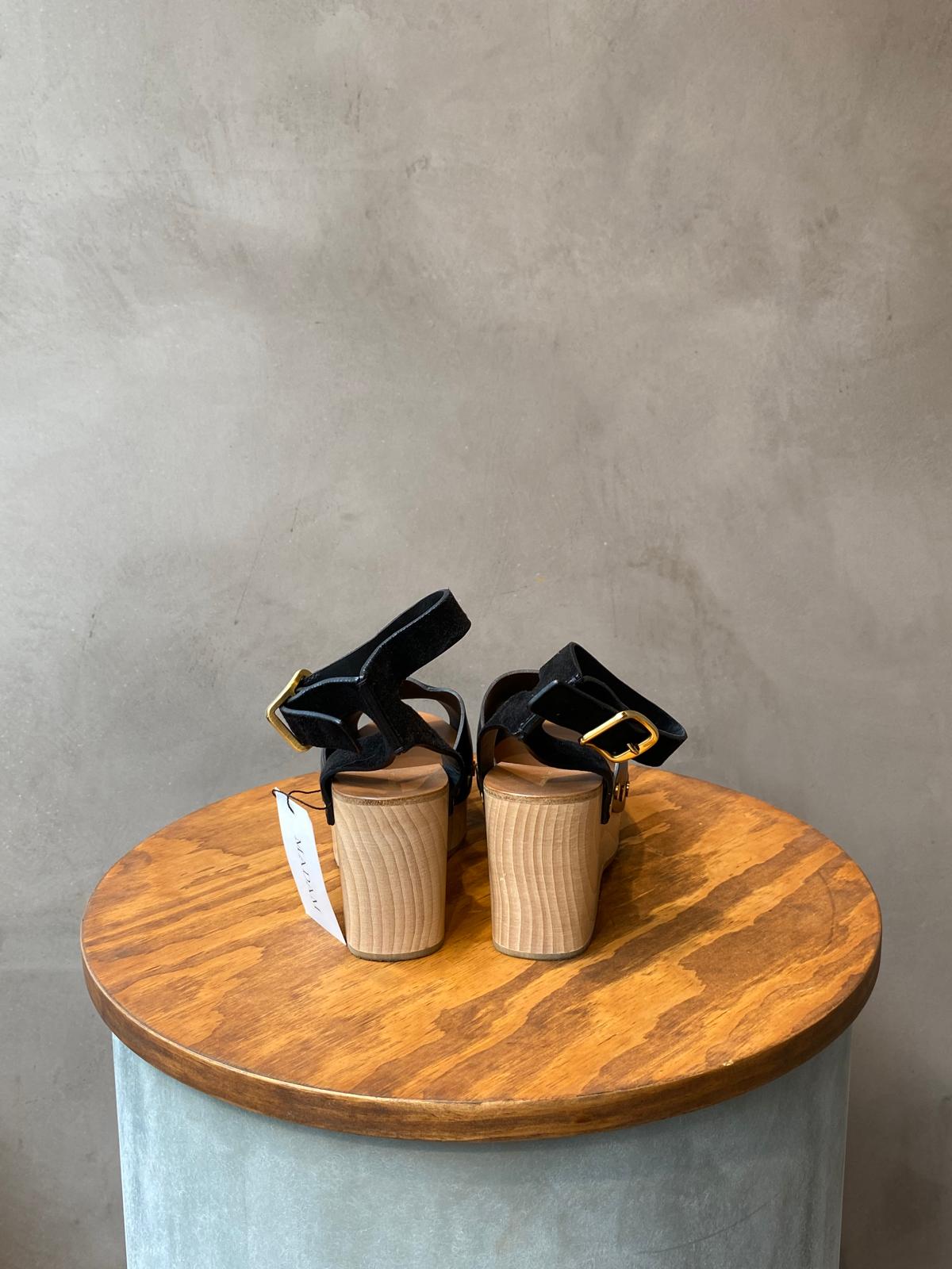 Celine Black Leather Clogs