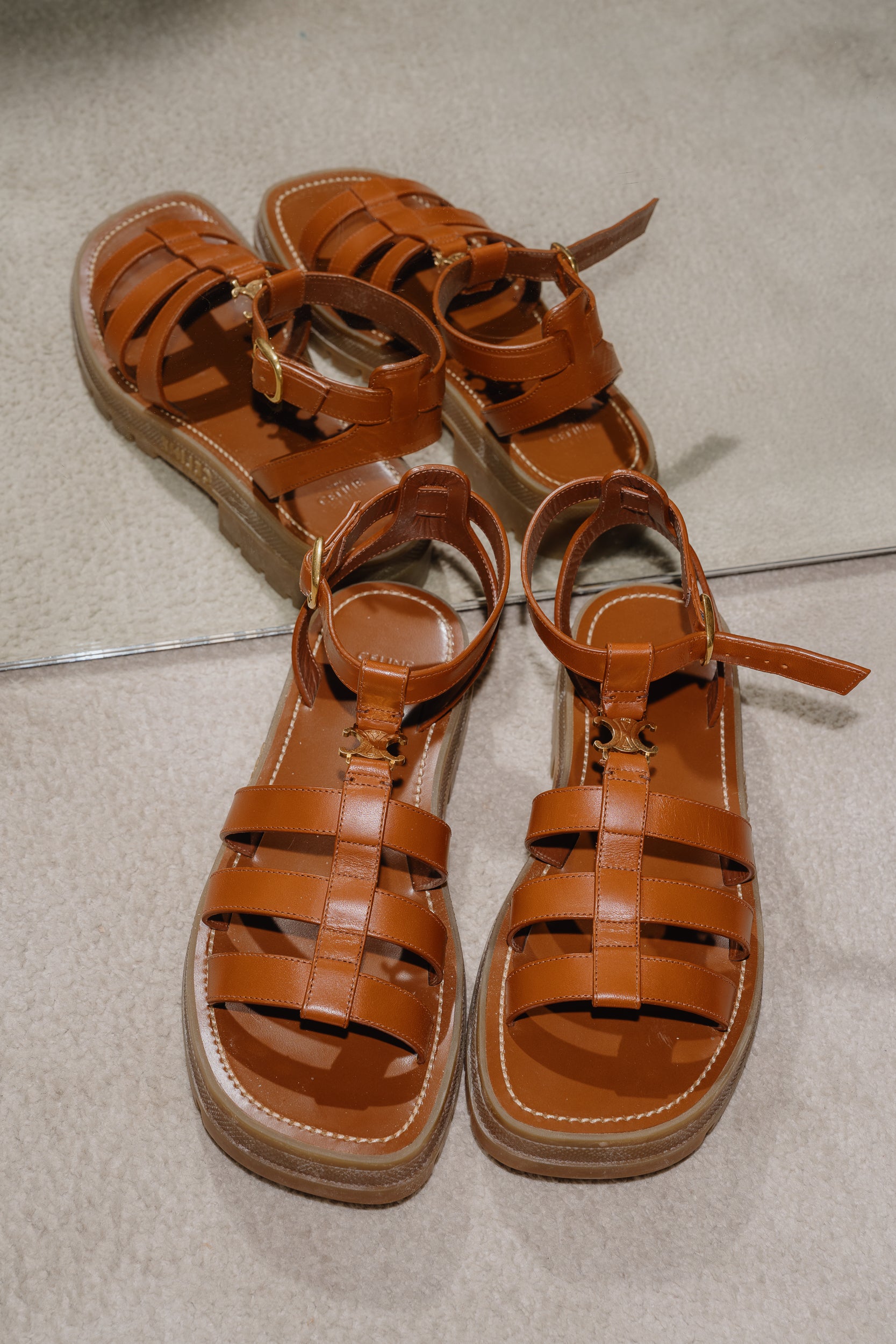 Celine Clea Triomphe Chunky Gladiator Sandal