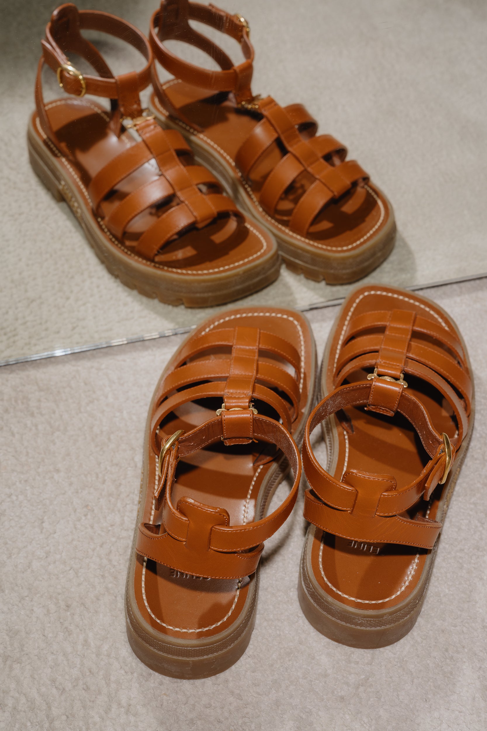 Celine Clea Triomphe Chunky Gladiator Sandal