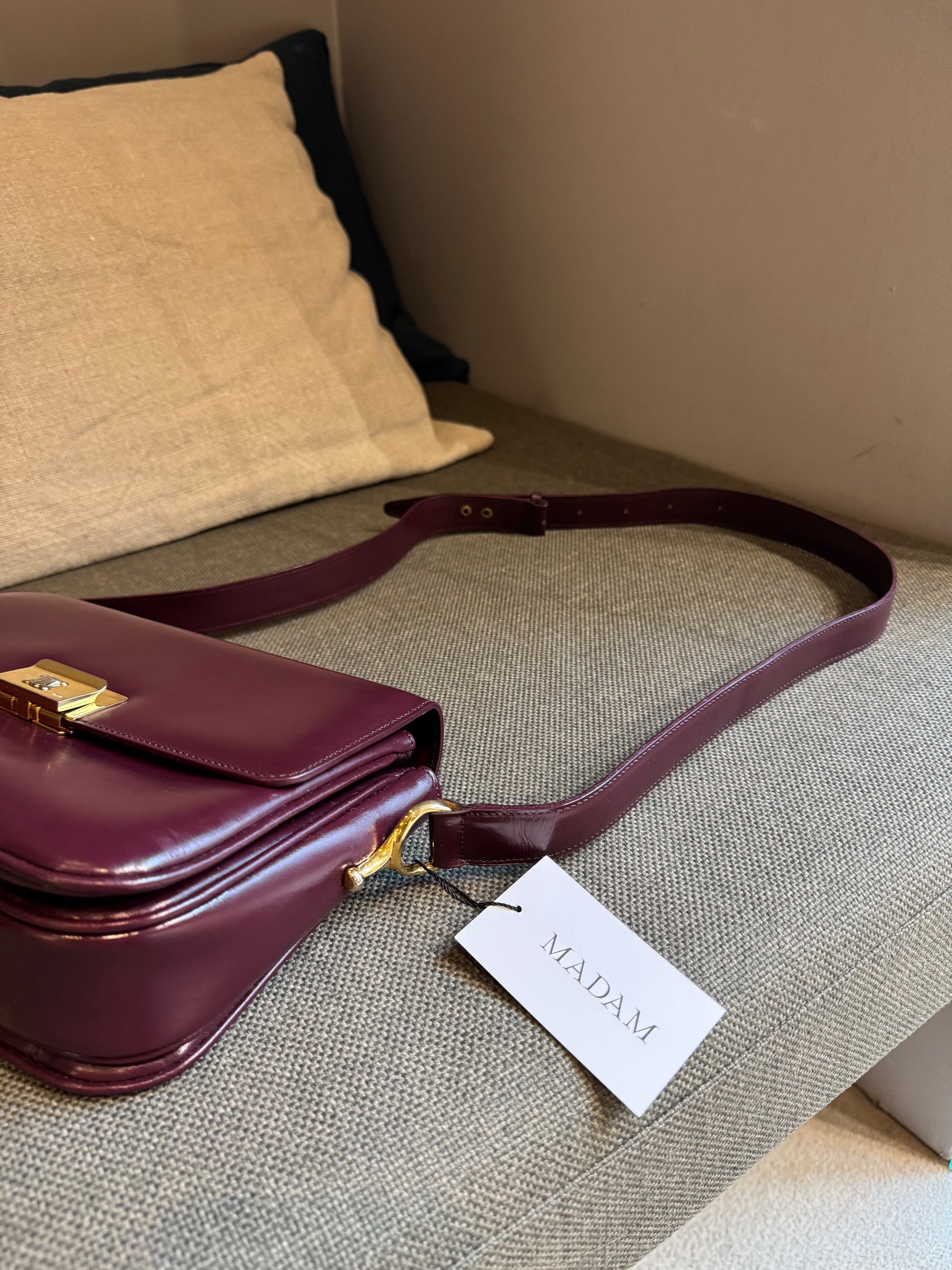 Céline Vintage Burgundy Shoulder Bag