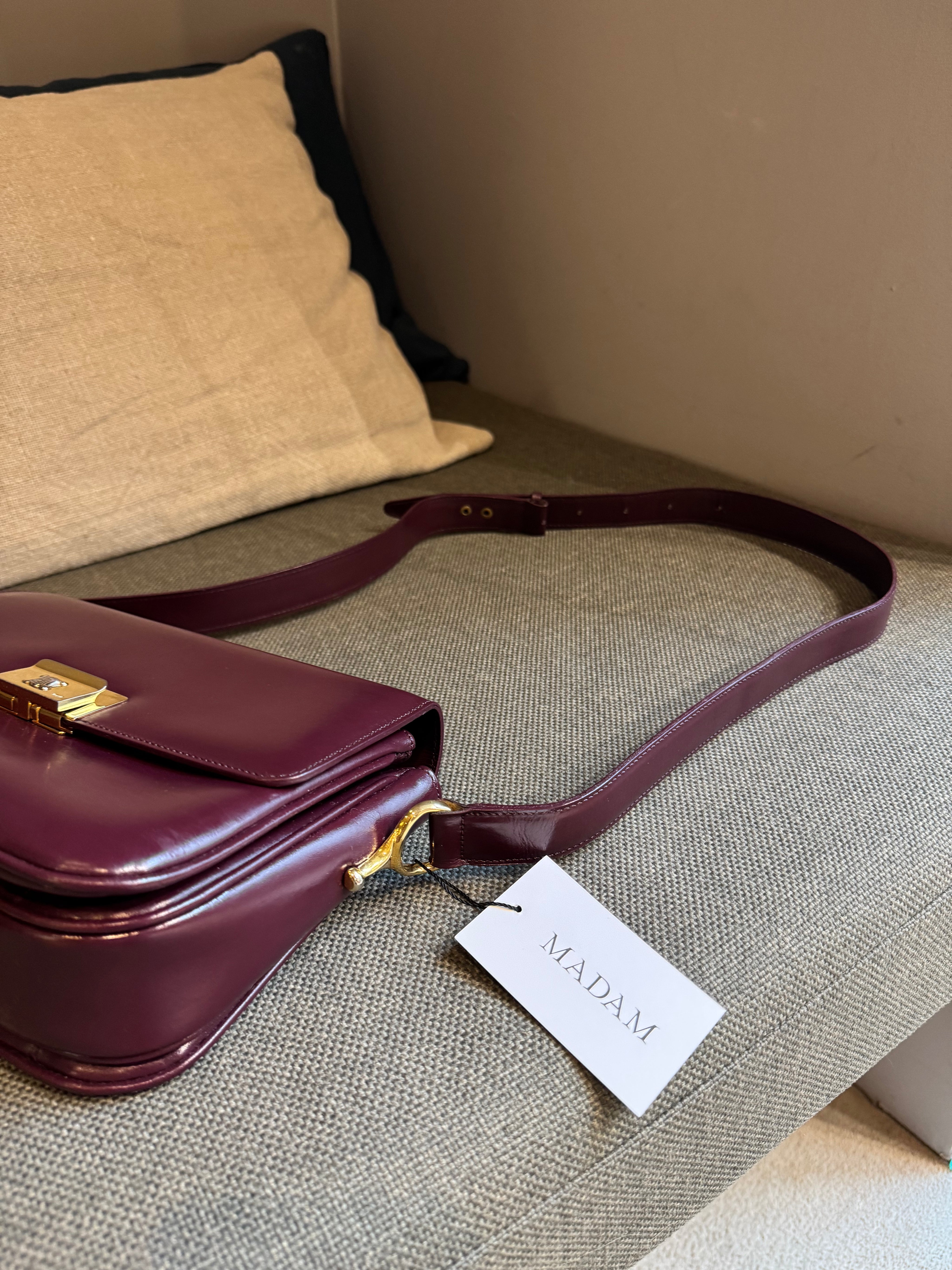 Céline Vintage Burgundy Shoulder Bag