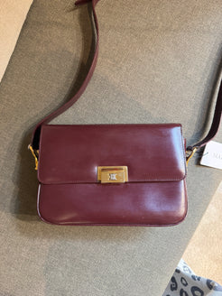 Céline Vintage Burgundy Shoulder Bag