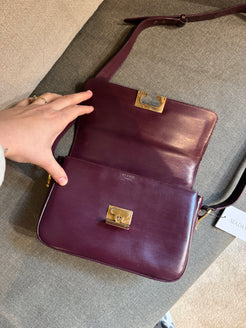 Céline Vintage Burgundy Shoulder Bag