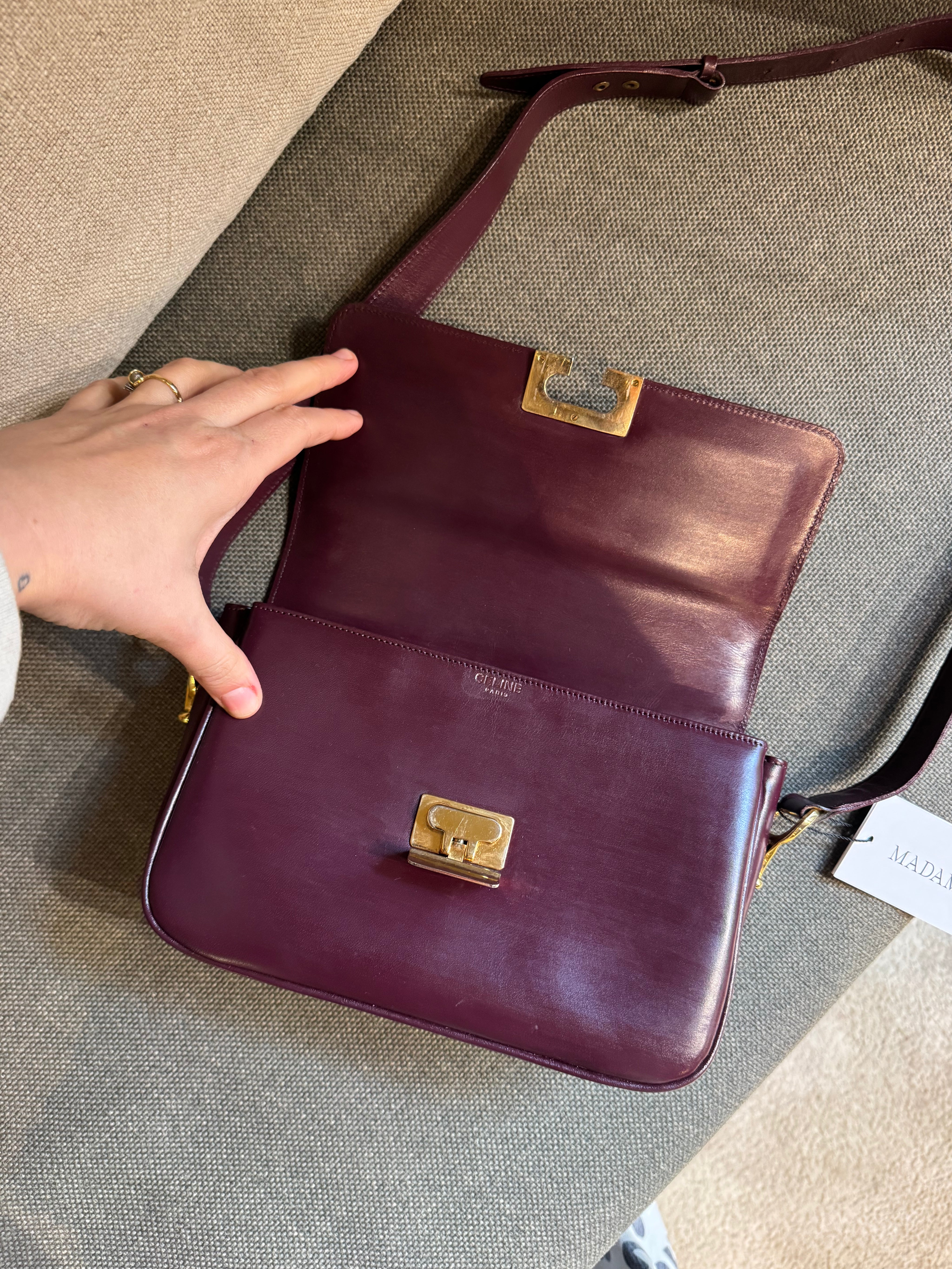 Céline Vintage Burgundy Shoulder Bag