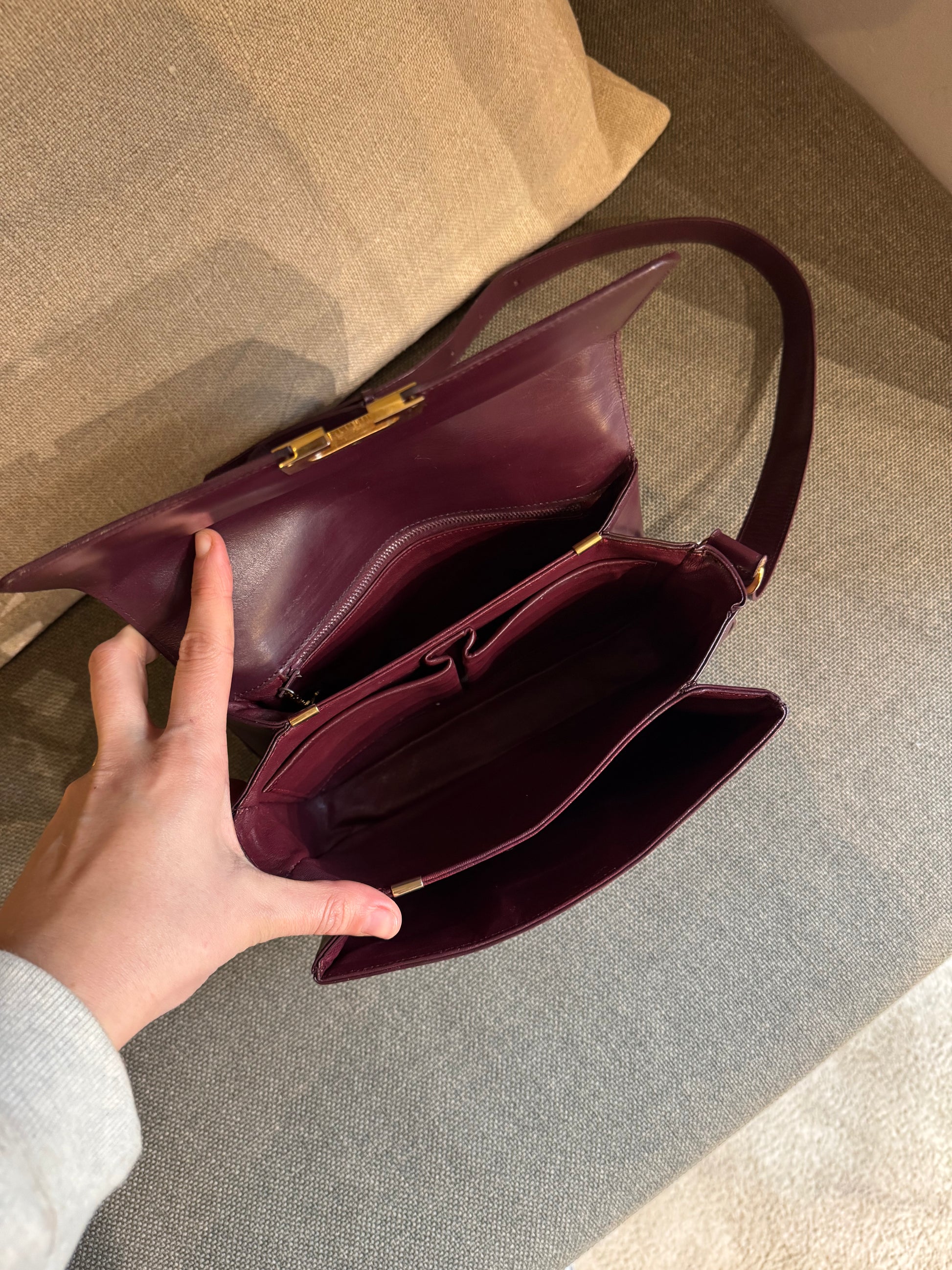 Céline Vintage Burgundy Shoulder Bag
