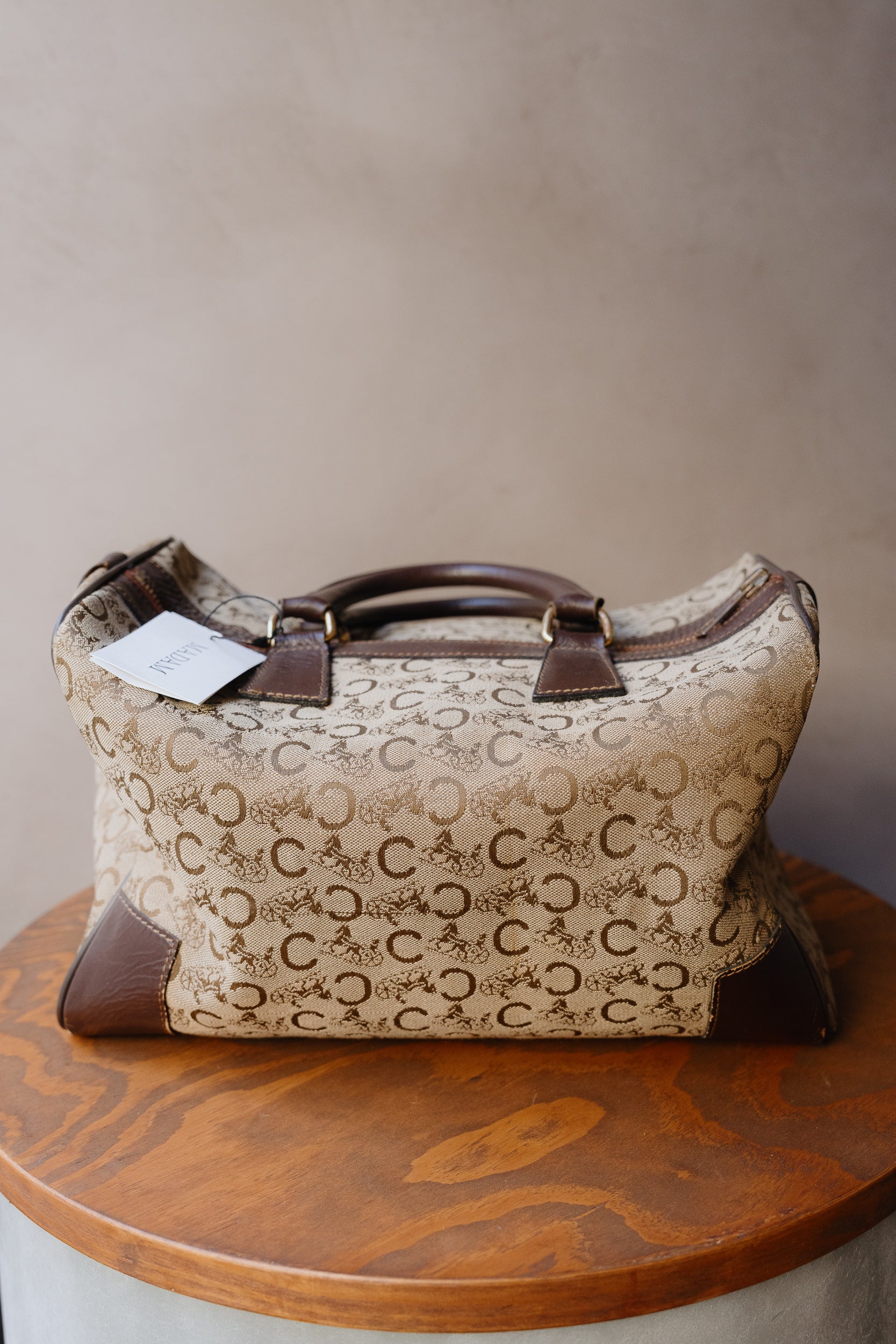 Céline Vintage Monogram Canvas Boston Bag