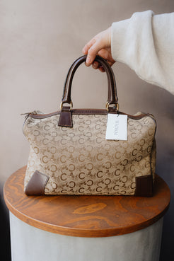 Céline Vintage Monogram Canvas Boston Bag