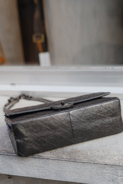 Chanel Black Aged Calfskin Medium SO BLACK 2.55 Bag – Full Set