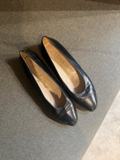 Chanel Black Flats