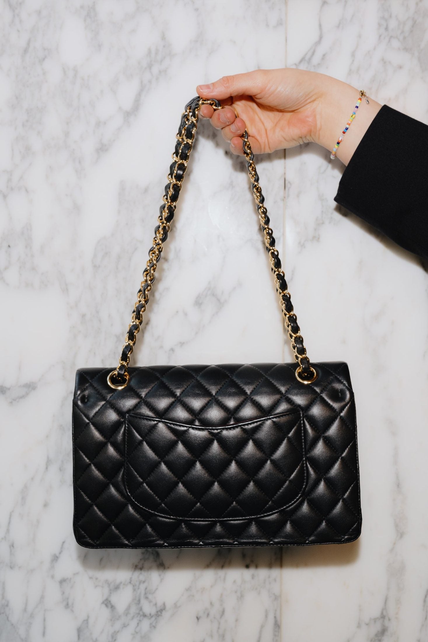 Chanel Black Lambskin Medium Classic Flap Bag1