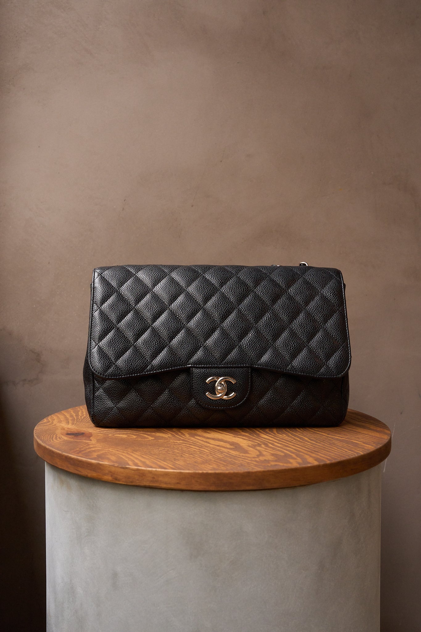 Chanel Jumbo Classic Single Flap Bag in Caviar Leather