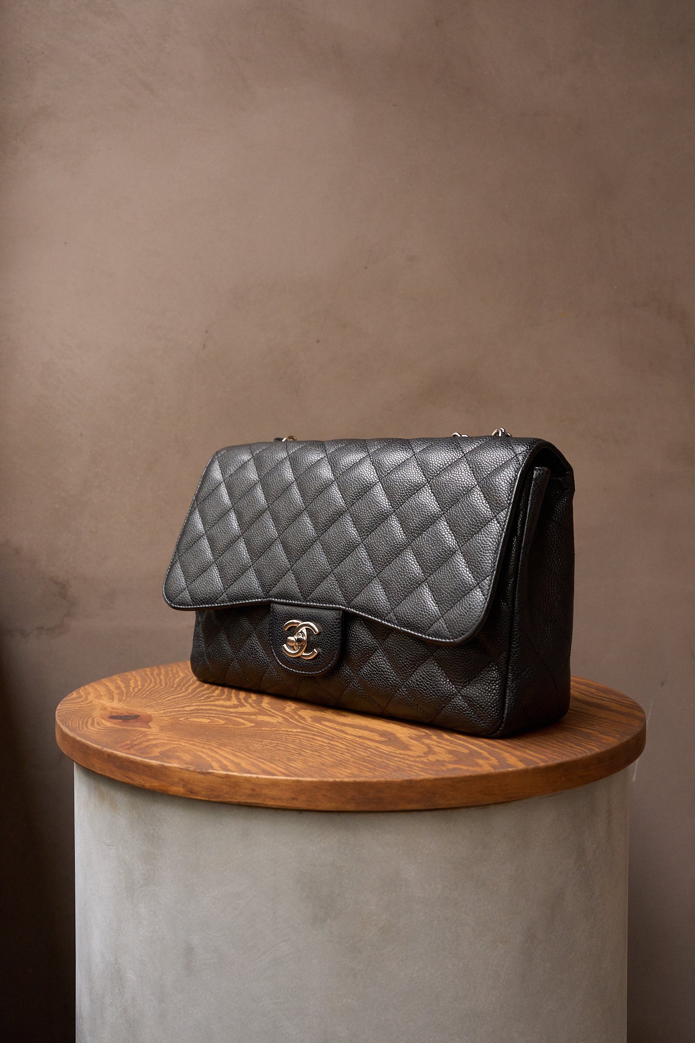 Chanel Jumbo Classic Single Flap Bag in Caviar Leather