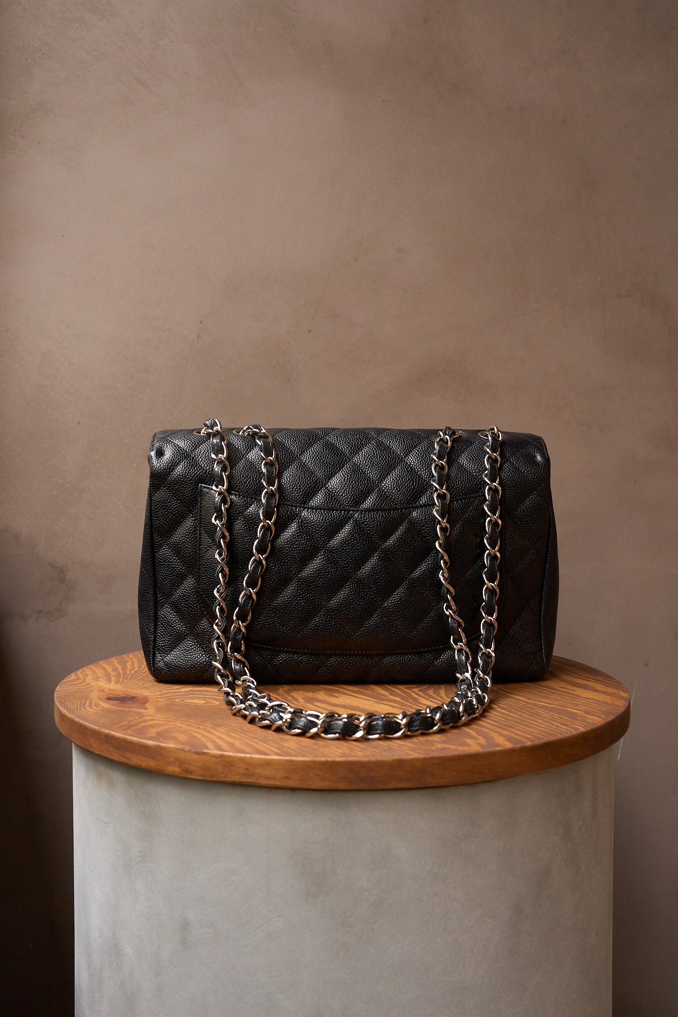 Chanel Jumbo Classic Single Flap Bag in Caviar Leather