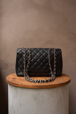 Chanel Jumbo Classic Single Flap Bag in Caviar Leather