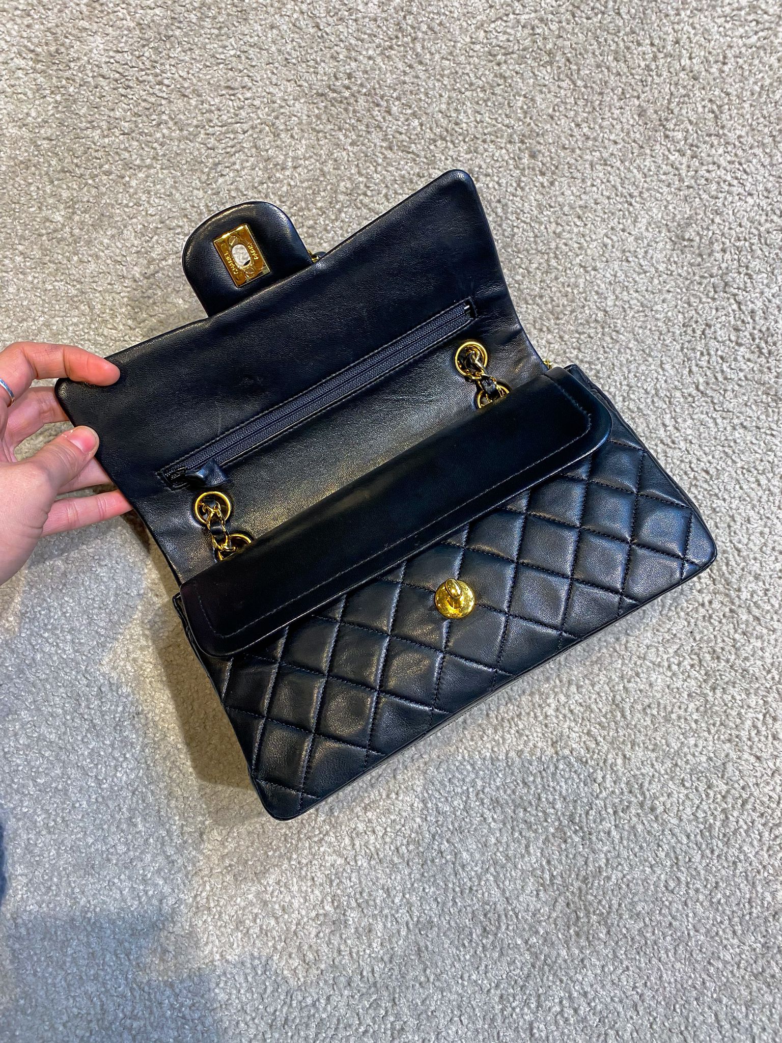 Chanel Vintage Black Small Classic Double Flap Bag