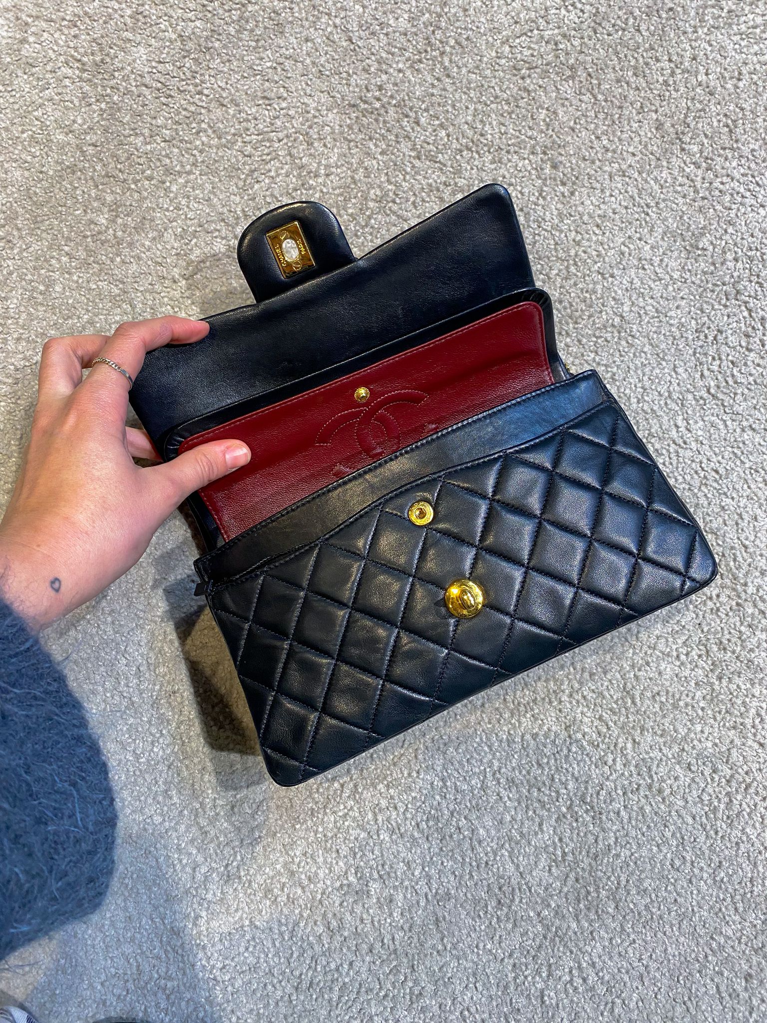 Chanel Vintage Black Small Classic Double Flap Bag