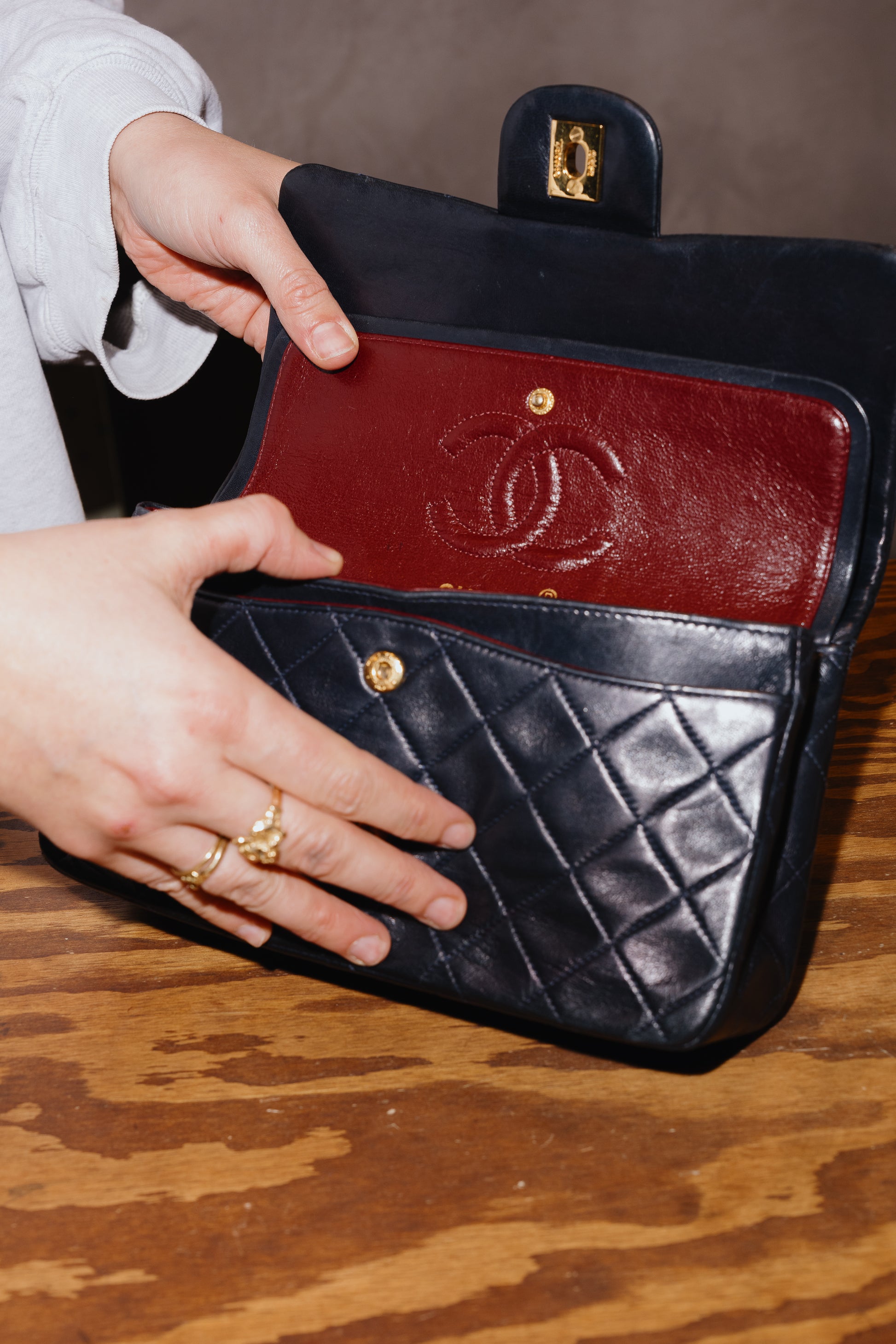 Chanel Vintage Blue Lambskin Small Classic Flap Bag 1991–1994