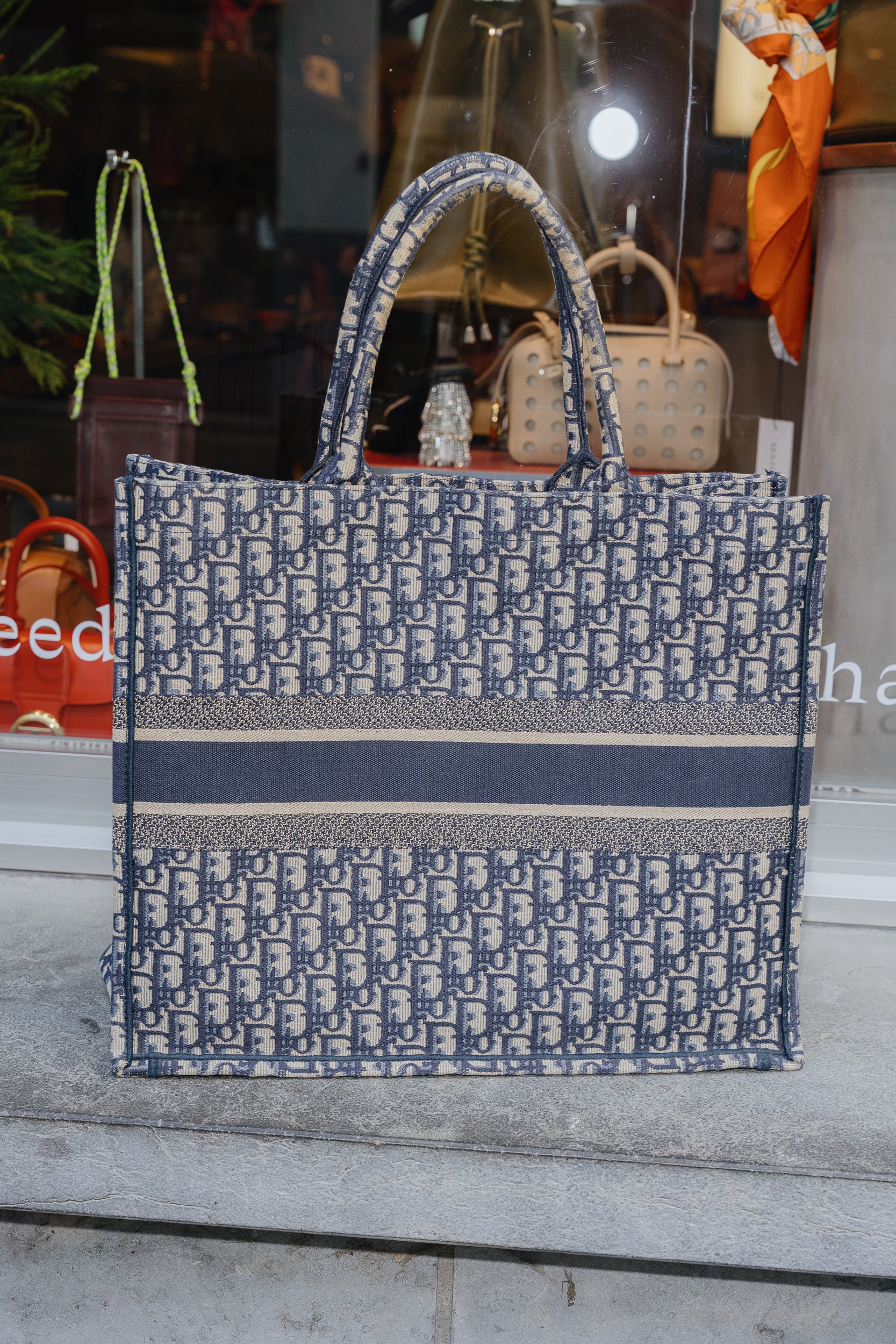 Christian Dior Blue Oblique Large Book Tote