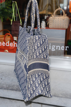 Christian Dior Blue Oblique Large Book Tote