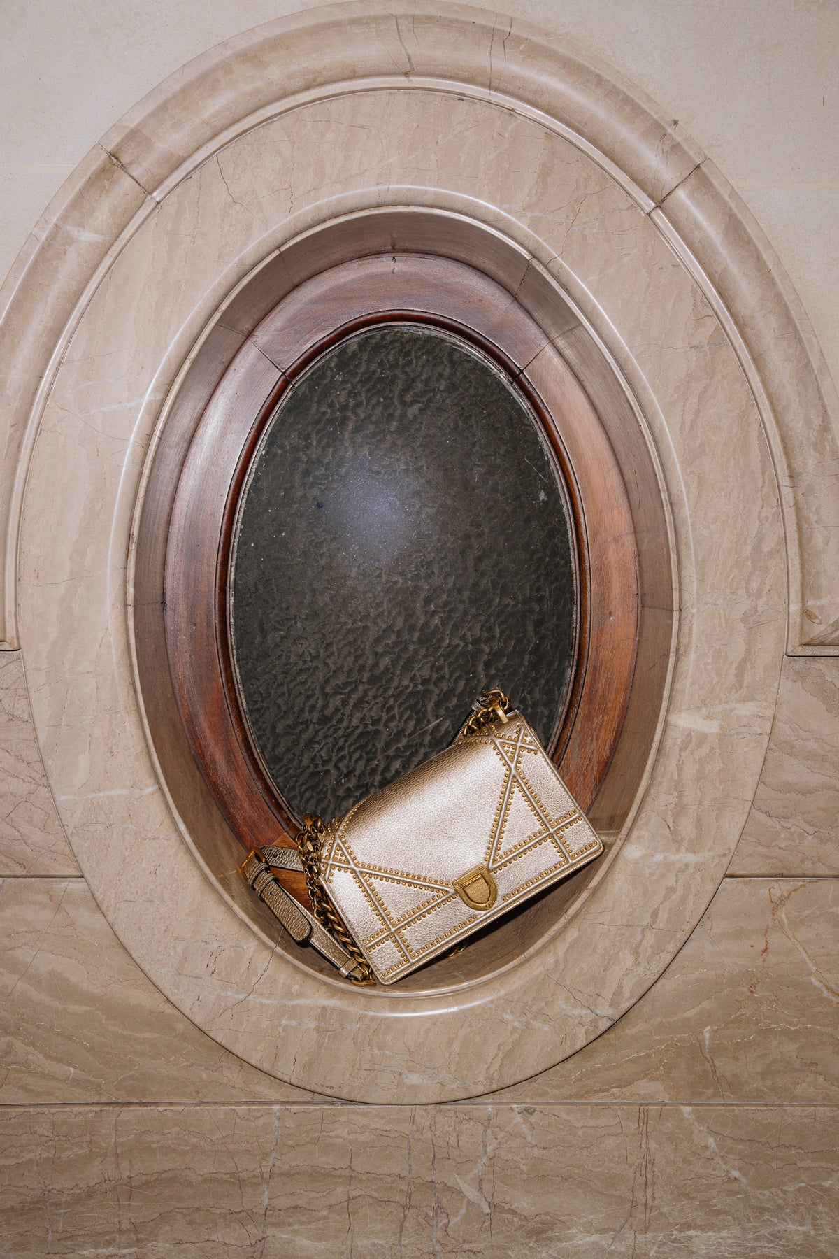 Christian Dior Gold Cannage Diorama Crossbody Bag