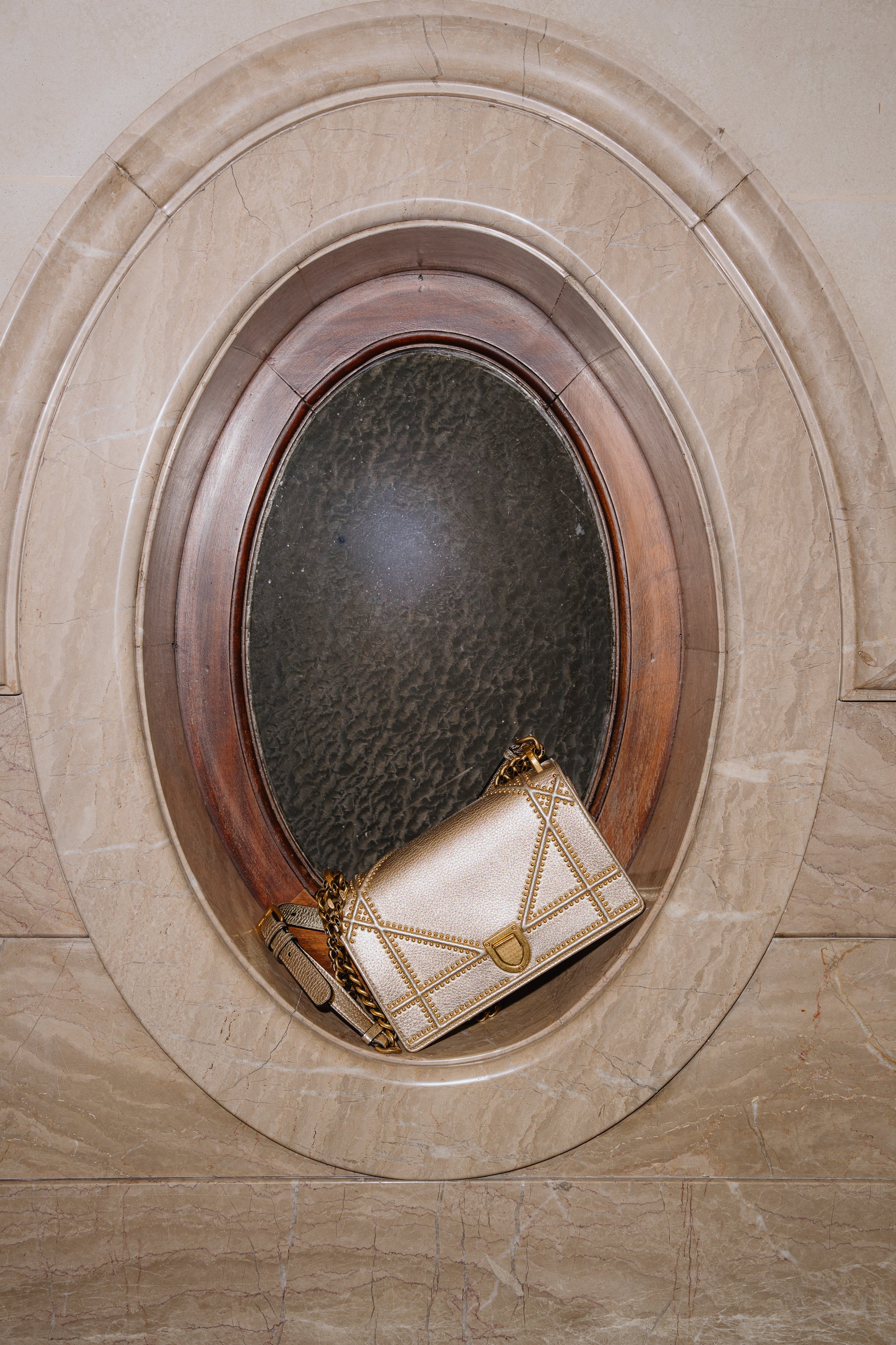 Christian Dior Gold Cannage Diorama Crossbody Bag