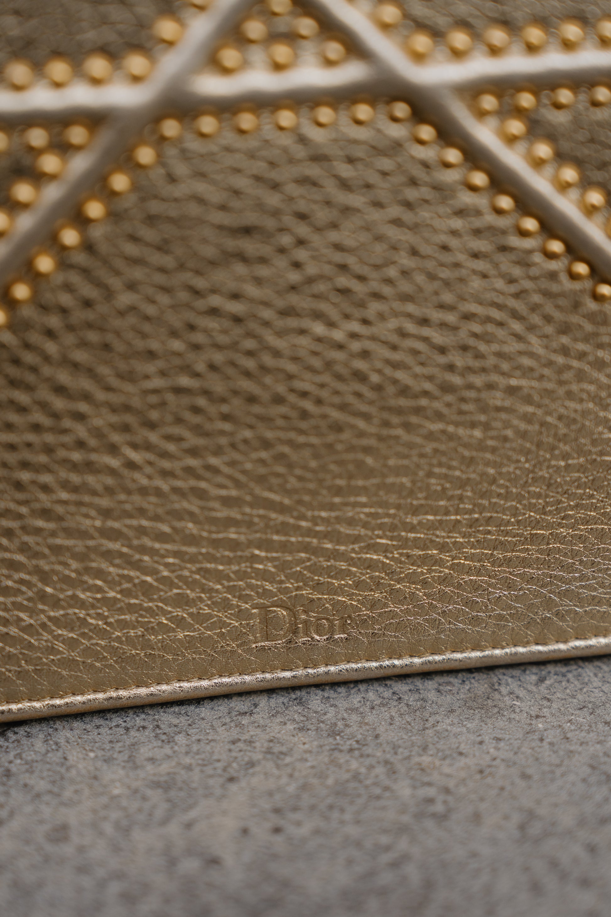 Christian Dior Gold Cannage Diorama Crossbody Bag